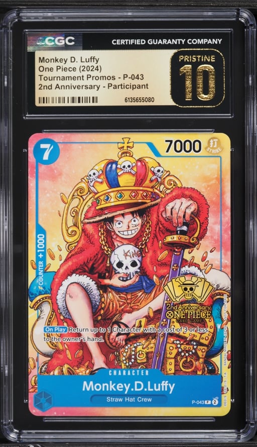 2024 One Piece Promo Tournament 2nd Anniversary Monkey D. Luffy #P-043 CGC 10 PRISTINE