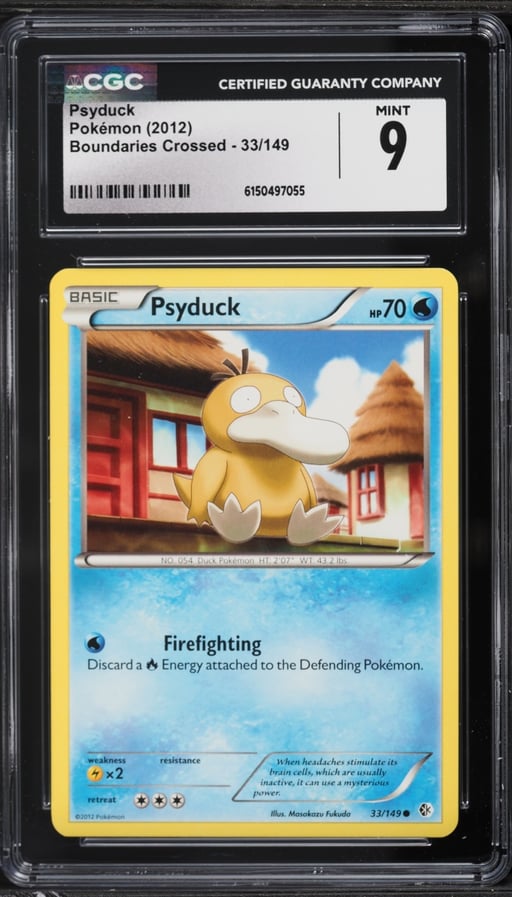 2012 Pokemon Black & White Boundaries Crossed Psyduck #33 CGC 9 MINT