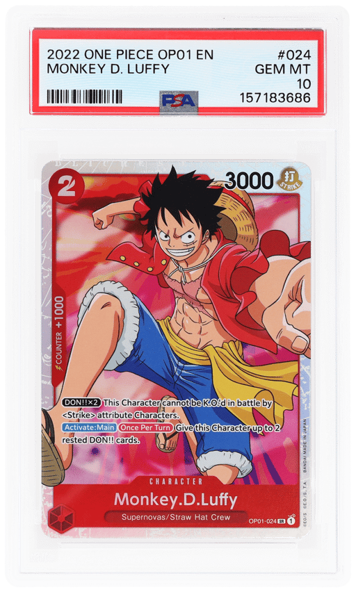2022 One Piece Romance Dawn Monkey D. Luffy #OP01-024 PSA 10