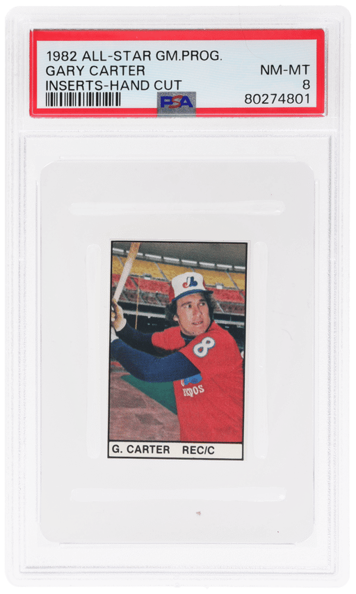 1982 All-Star Game Program Inserts Hand Cut Gary Carter PSA 8