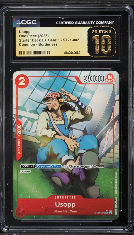 2025 One Piece Starter Deck EX Gear 5 Borderless Alt Art Usopp #ST21-002 CGC 10 PRISTINE