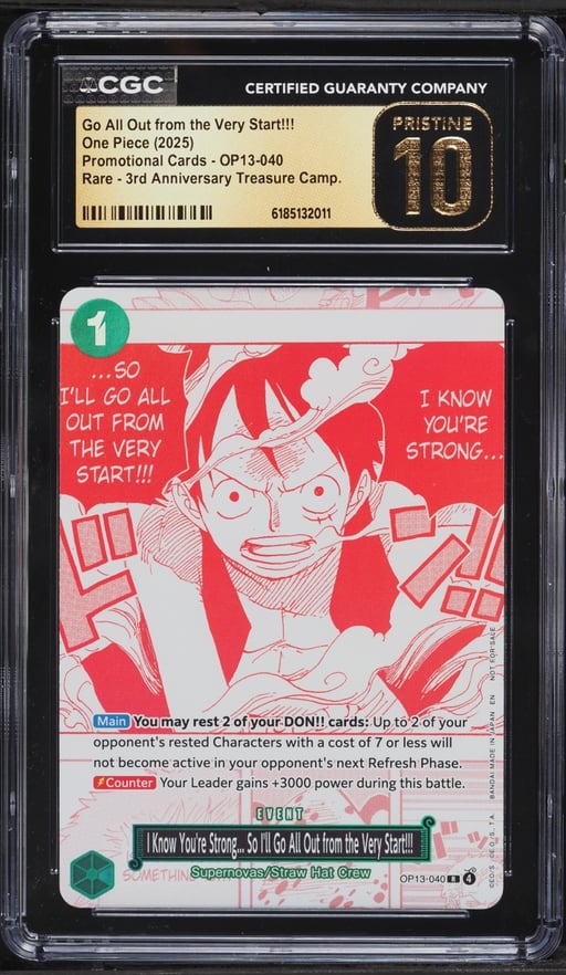 2025 One Piece 3rd Treasure Manga Alt Art Go All Out From The Very Start!!! CGC 10 PRISTINE