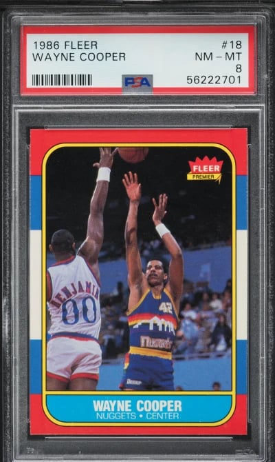 1986 Fleer Basketball Wayne Cooper #18 PSA 8 NM-MT