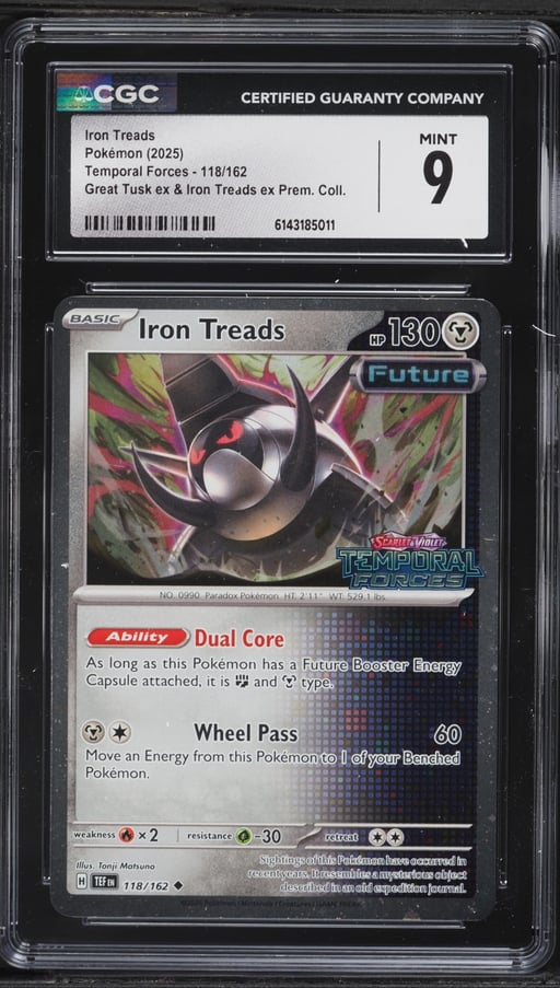 2025 Pokemon SV Temporal Forces Great Tusk Ex Premium Collection Iron Treads #118 CGC 9 MINT