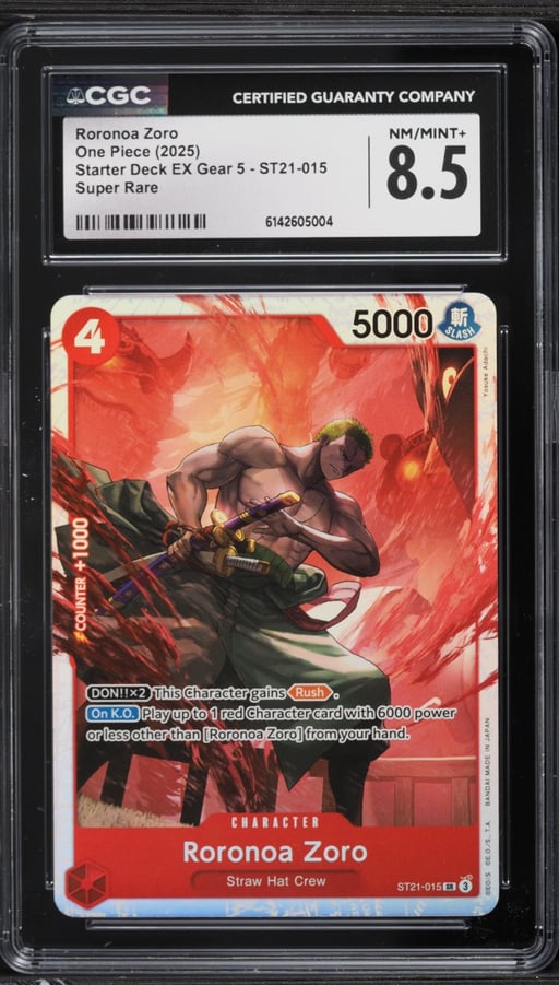 2025 One Piece Starter Deck EX Gear 5 SR Roronoa Zoro #ST21-015 CGC 8.5 NM-MT+