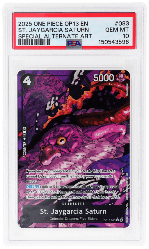 2025 One Piece Carrying On His Will Special Alternate Art St. Jaygarcia Saturn #OP13083 PSA 10