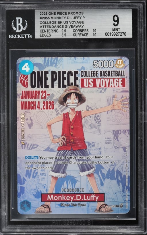 2026 One Piece Promo College Basketball US Boyage Monkey D. Luffy #P-055 BGS 9 MINT