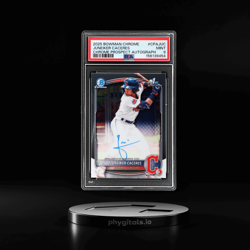 2025 Chrome Prospect Autographs Juneiker Caceres #CPAJUC PSA 9