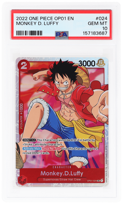 2022 One Piece Romance Dawn Monkey D. Luffy #OP01-024 PSA 10