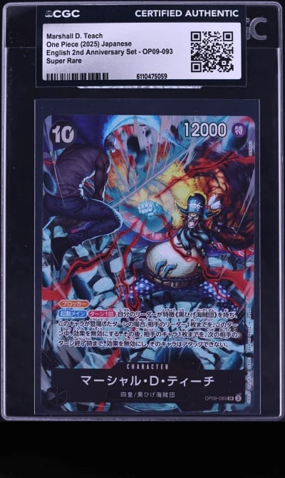 2025 One Piece Japanese 2nd Anniversary Set Alt Art Marshall D. Teach #OP09-093 CGC AUTH