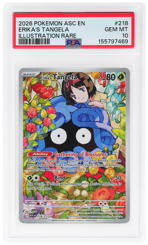 2026 Pokemon Mega Evolution Ascended Heroes Illustration Rare Erika's Tangela #218 PSA 10