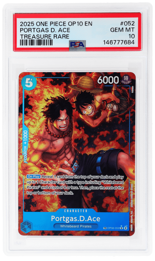 2025 One Piece Royal Blood Treasure Rare Portgas D. Ace #OP08052 PSA 10
