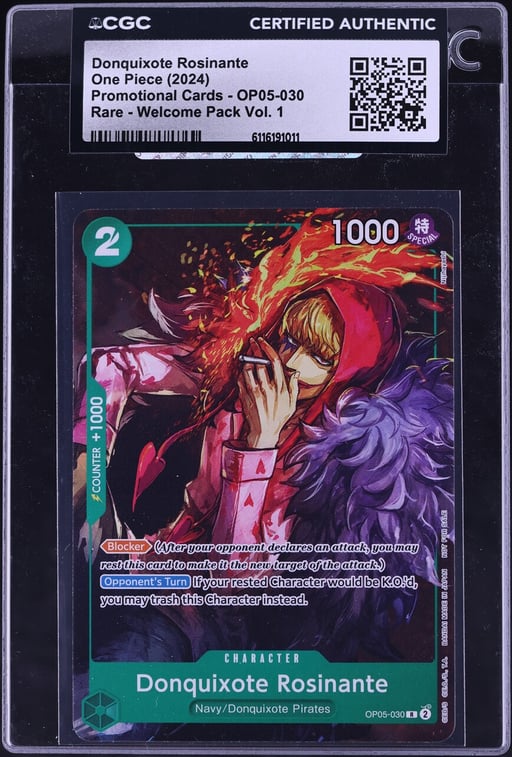 2024 One Piece Promo Cards Welcome Pack Vol. 1 Donquixote Rosinante #OP05-030 CGC AUTH