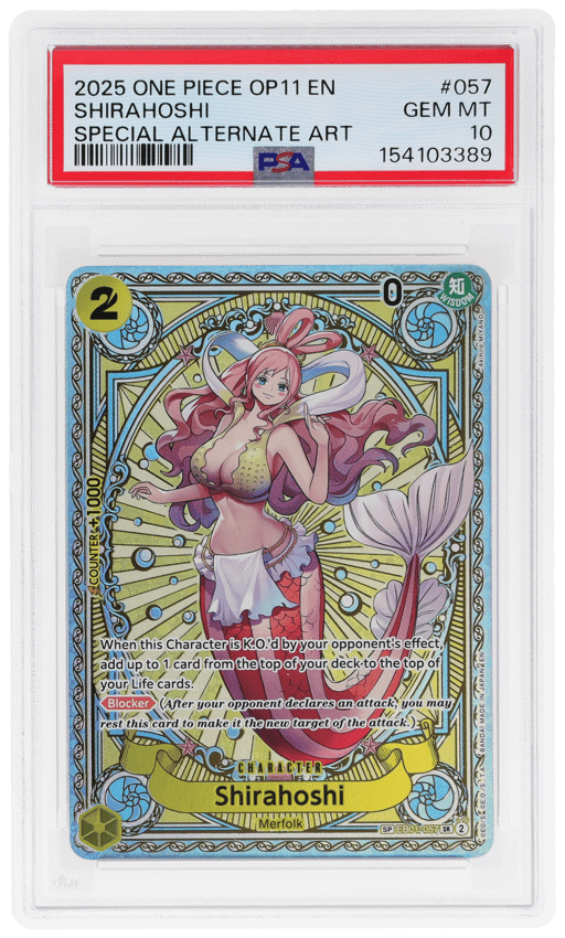 2025 One Piece A Fist of Divine Speed Special Alternate Art Shirahoshi #EB01-057 PSA 10