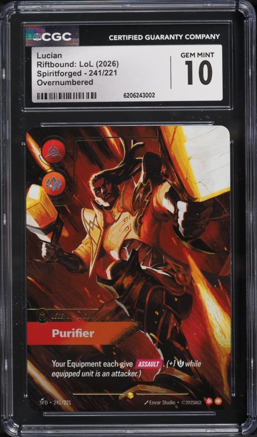 2026 Riftbound League Of Legends LoL Spiritforged Lucian #241 CGC 10 GEM MINT