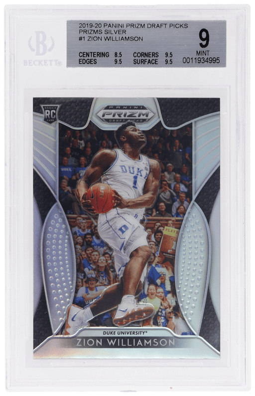 2019 Panini Prizm Draft Picks Silver Prizm Zion Williamson #1 BGS 9
