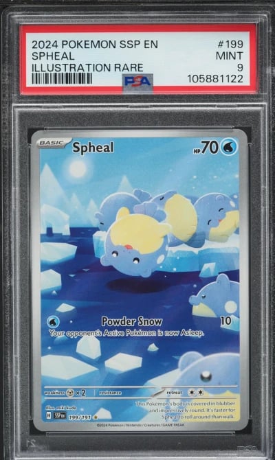 2024 Pokemon Scarlet & Violet Surging Sparks IR Spheal #199 PSA 9 MINT