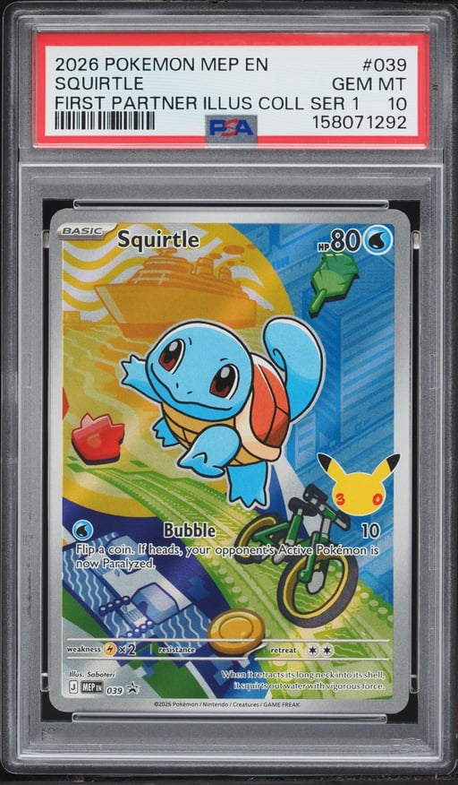2026 Pokemon Mega Evolution Promo First Partner Illustration Full Art Squirtle #39 PSA 10 GEM