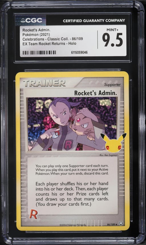 2021 Pokemon Sword & Shield Celebrations Classic Holo Rocket's Admin #86 CGC 9.5 MINT+
