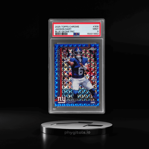 2025 Topps Chrome Blue Geometric Jaxson Dart #306 138/150 PSA 9
