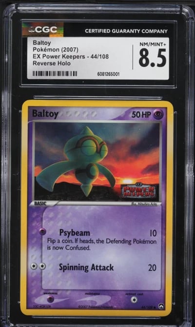 2007 Pokemon EX Power Keepers Reverse Holo Baltoy #44 CGC 8.5 NM-MT+