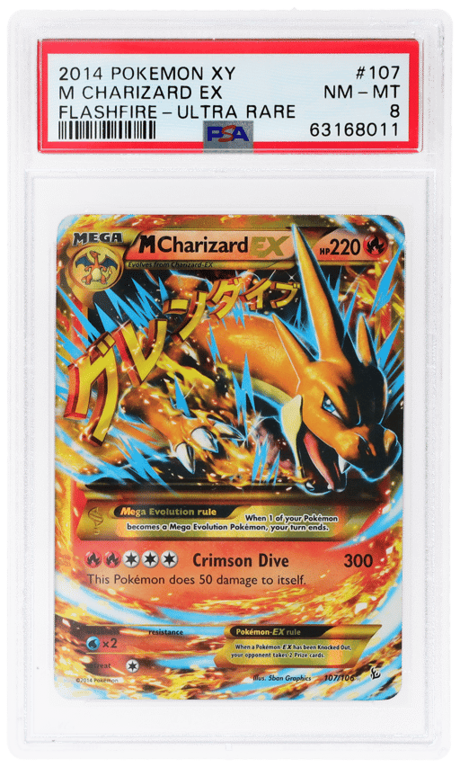 2014 Pokemon XY Flashfire Ultra Rare M Charizard Ex #107 PSA 8