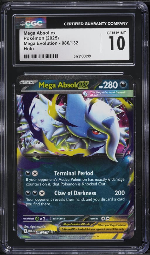2025 Pokemon Mega Evolution Holo Mega Absol ex #86 CGC 10 GEM MINT
