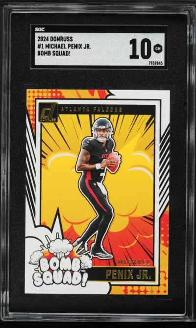 2024 Donruss Bomb Squad! Michael Penix Jr. ROOKIE #1 SGC 10 GEM MINT
