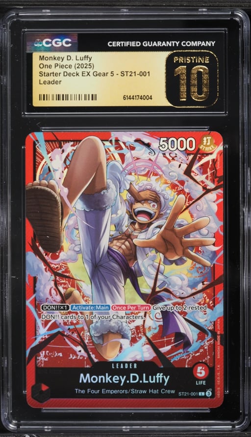2025 One Piece Starter Deck EX Gear 5 Leader Monkey D. Luffy #ST21-001 CGC 10 PRISTINE