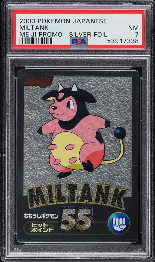 2000 Pokemon Japanese Meiji Promo Silver Foil Miltank PSA 7 NRMT