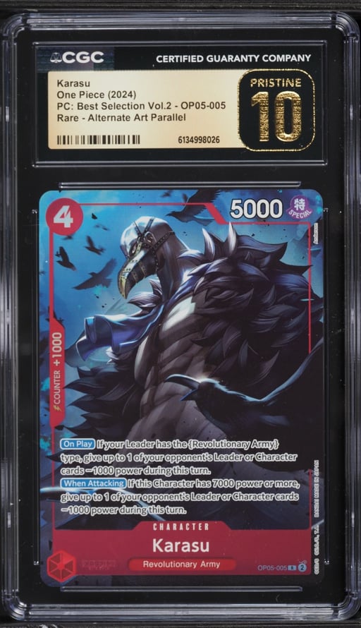 2024 One Piece Premium Collection Best Selection Vol. 2 Alt Art Karasu #OP05-005 CGC 10
