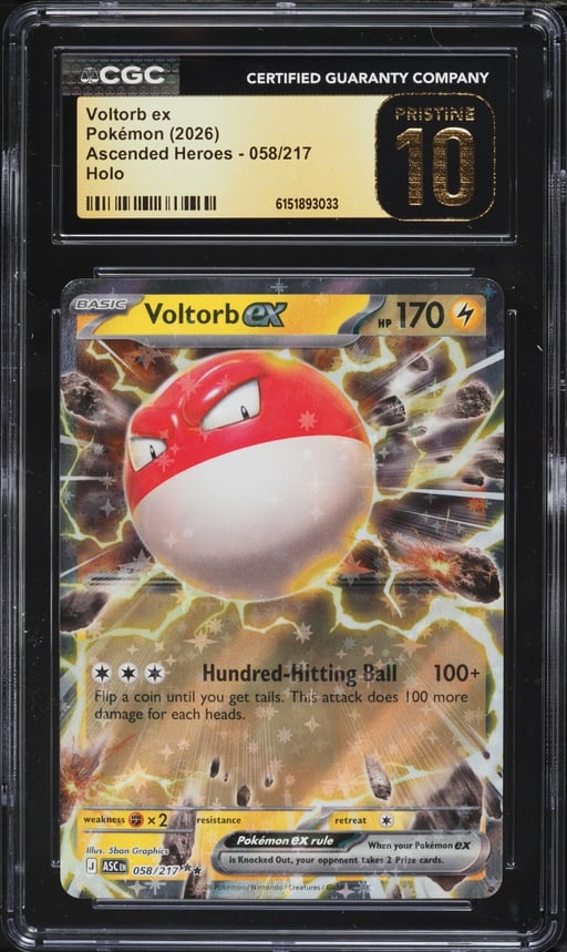 2026 Pokemon Mega Ascended Heroes Holo Voltorb ex #58 CGC 10 PRISTINE