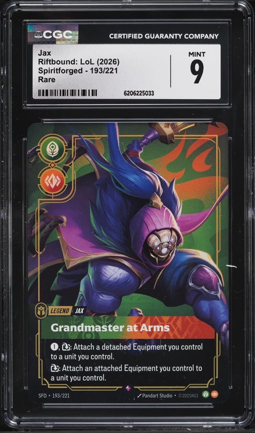 2026 Riftbound League Of Legends Spiritforged Jax #193 CGC 9 MINT