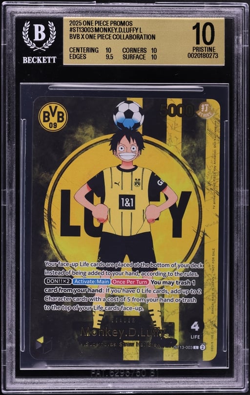 2025 One Piece Promo BVB Match Day Alt Art Monkey D. Luffy #ST13-003 BGS 10 PRISTINE