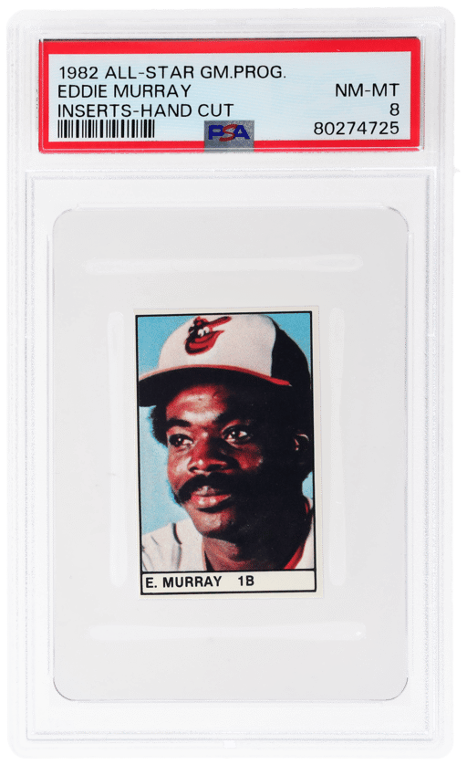 1982 All-Star Game Program Inserts Hand Cut Eddie Murray PSA 8