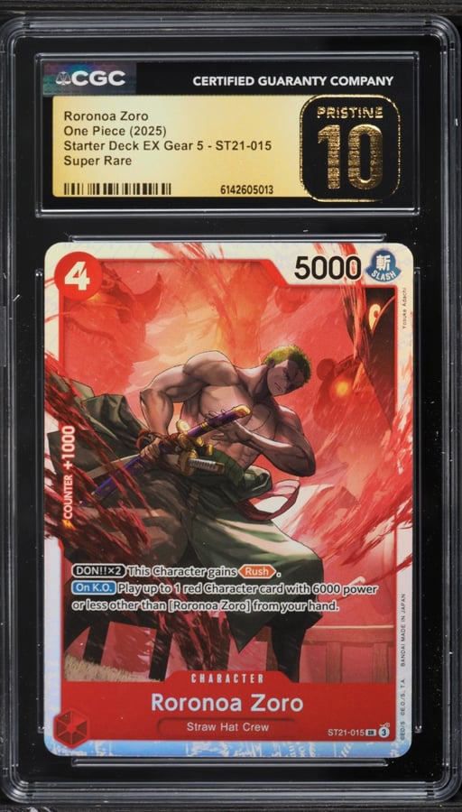 2025 One Piece Starter Deck EX Gear 5 SR Roronoa Zoro #ST21-015 CGC 10 PRISTINE