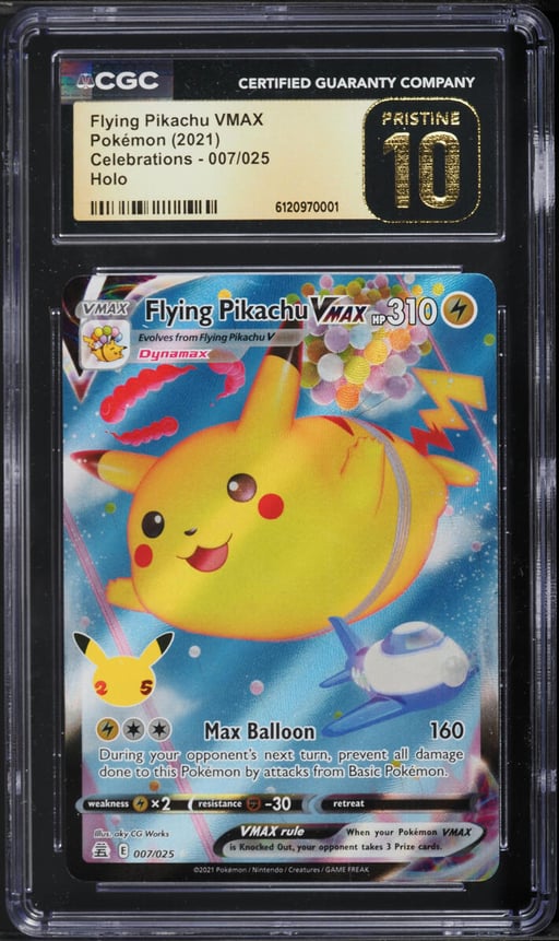 2021 Pokemon Sword & Shield Celebrations Full Art Flying Pikachu VMAX #7 CGC 10 PRISTINE