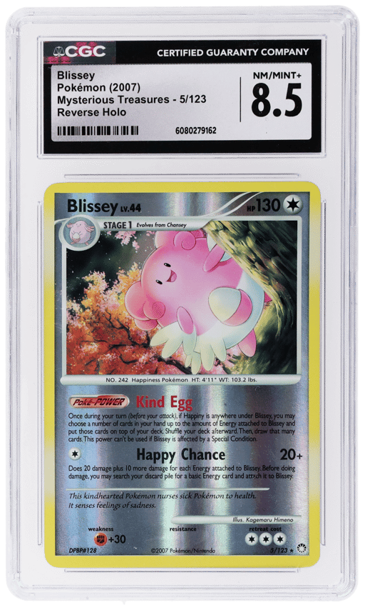 2007 Pokemon Mysterious Treasures Reverse Holo Blissey #5 CGC 8.5