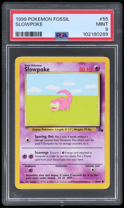 1999 Pokemon Fossil Slowpoke #55 PSA 9
