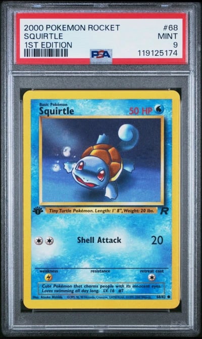 2000 POKEMON ROCKET 1ST ED #68 SQUIRTLE PSA 9