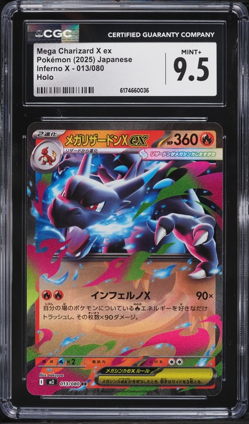 2025 Pokemon Japanese Mega Inferno X Holo Mega Charizard X EX #13 CGC 9.5 MINT+