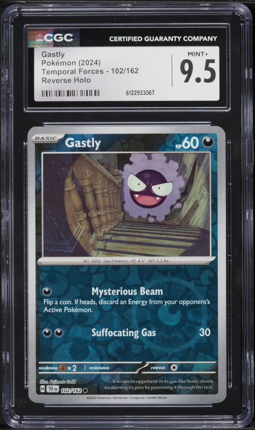 2024 Pokemon Temporal Forces Reverse Holo Gastly #102 CGC 9.5 MINT+