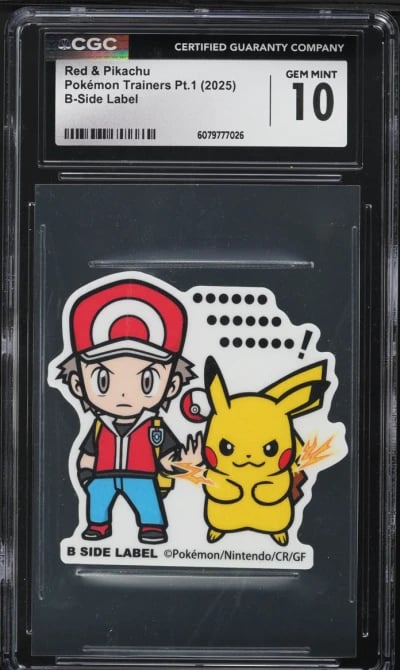 2025 Pokemon Japanese Trainers Pt. 1 B-Side Label Red & Pikachu CGC 10 GEM MINT