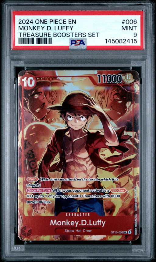 2024 ONE PIECE PROMOS 006 MONKEY D. LUFFY TREASURE BOOSTERS SET PSA 9