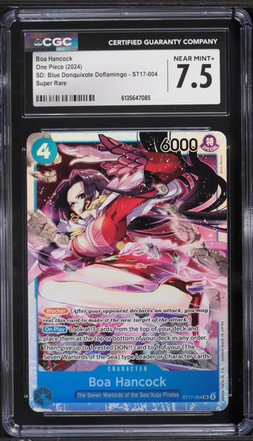 2024 One Piece Japanese Starter Deck Blue Donquixote Doflamingo SR Boa Hancock #ST17-004 CGC 7.5 NRMT+