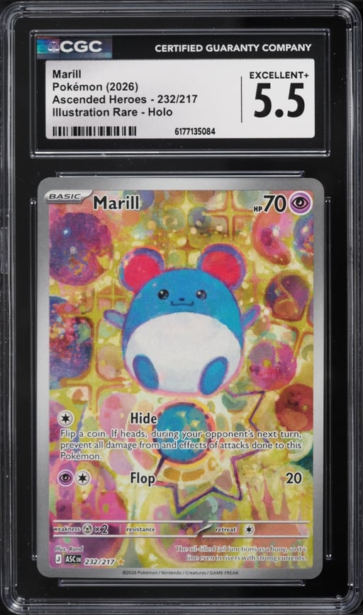 2026 Pokemon Mega Evolution Ascended Heroes IR Marill #232 CGC 5.5 EX+