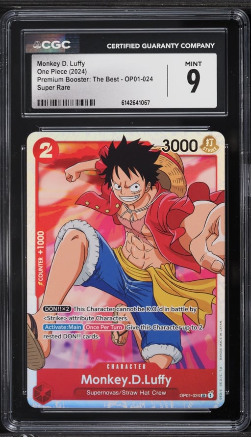 2024 One Piece Premium Booster The Best SR Monkey D Luffy #OP01-024 CGC 9 MINT