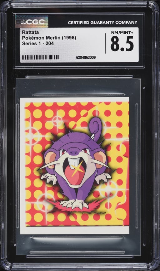 1998 Pokemon Merlin Series 1 Rattata #204 CGC 8.5 NM-MT+