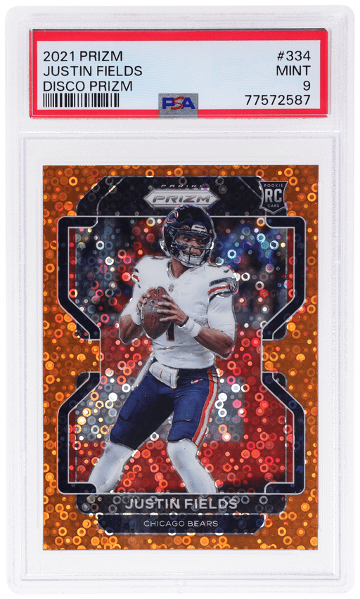 2021 Panini Prizm Disco Prizm Justin Fields #334 PSA 9