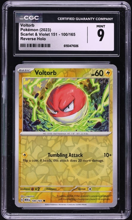 2023 Pokemon Scarlet & Violet 151 Reverse Holo Voltorb #100 CGC 9 MINT